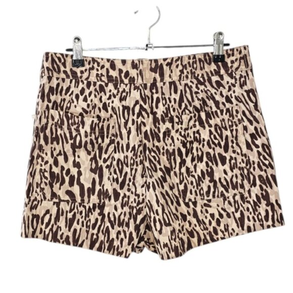 Anthropologie Maeve The Ettie Shorts, Animal Print, Brown, High Rise, Size 30 - Picture 3 of 9